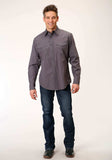 Roper Mens Long Sleeve Snap Solid Poplin Charcoal Western Shirt - Roper - Flyclothing LLC