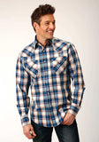 Roper Mens Long Sleeve Snap Denim Plaid Western Shirt - Roper - Flyclothing LLC