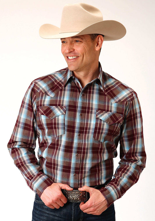 Roper Mens Long Sleeve Snap Southwest Plaid Western Shirt - Roper - Flyclothing LLC