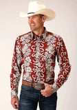 Roper Mens Long Sleeve Snap Hawaiian Horseshoes Print Western Shirt - Roper - Flyclothing LLC