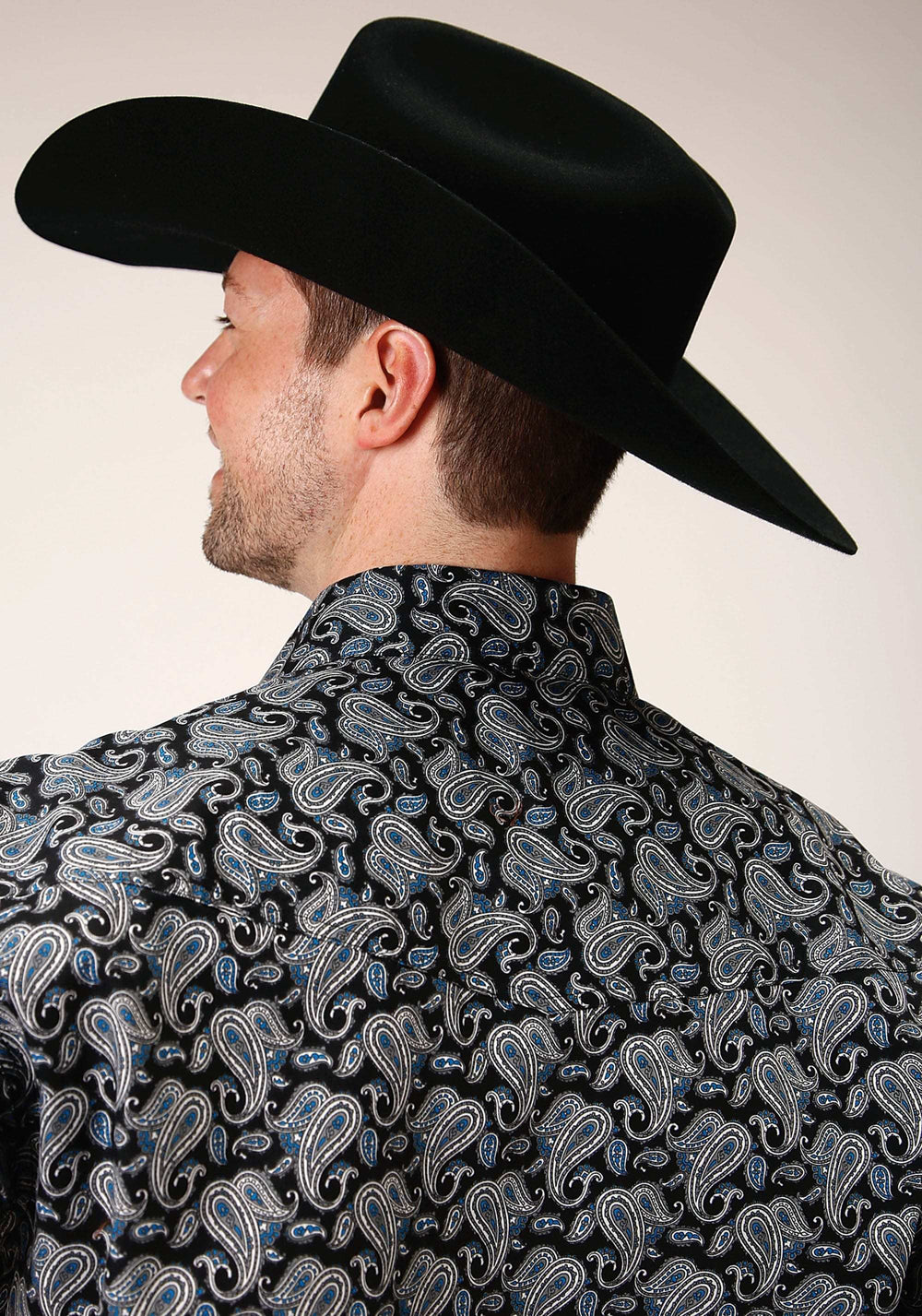 Roper Mens Long Sleeve Snap Starry Night Paisley Western Shirt - Roper - Flyclothing LLC