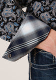 Roper Mens Long Sleeve Snap Starry Night Paisley Western Shirt - Roper - Flyclothing LLC