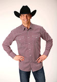 Roper Mens Long Sleeve Snap Red Diamond Foulard Western Shirt - Roper - Flyclothing LLC