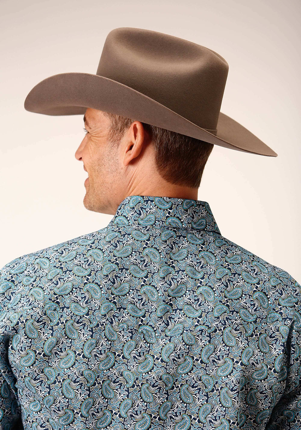 Roper Mens Long Sleeve Snap Peacock Paisley Western Shirt - Roper - Flyclothing LLC