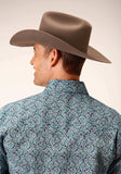 Roper Mens Long Sleeve Snap Peacock Paisley Western Shirt - Roper - Flyclothing LLC