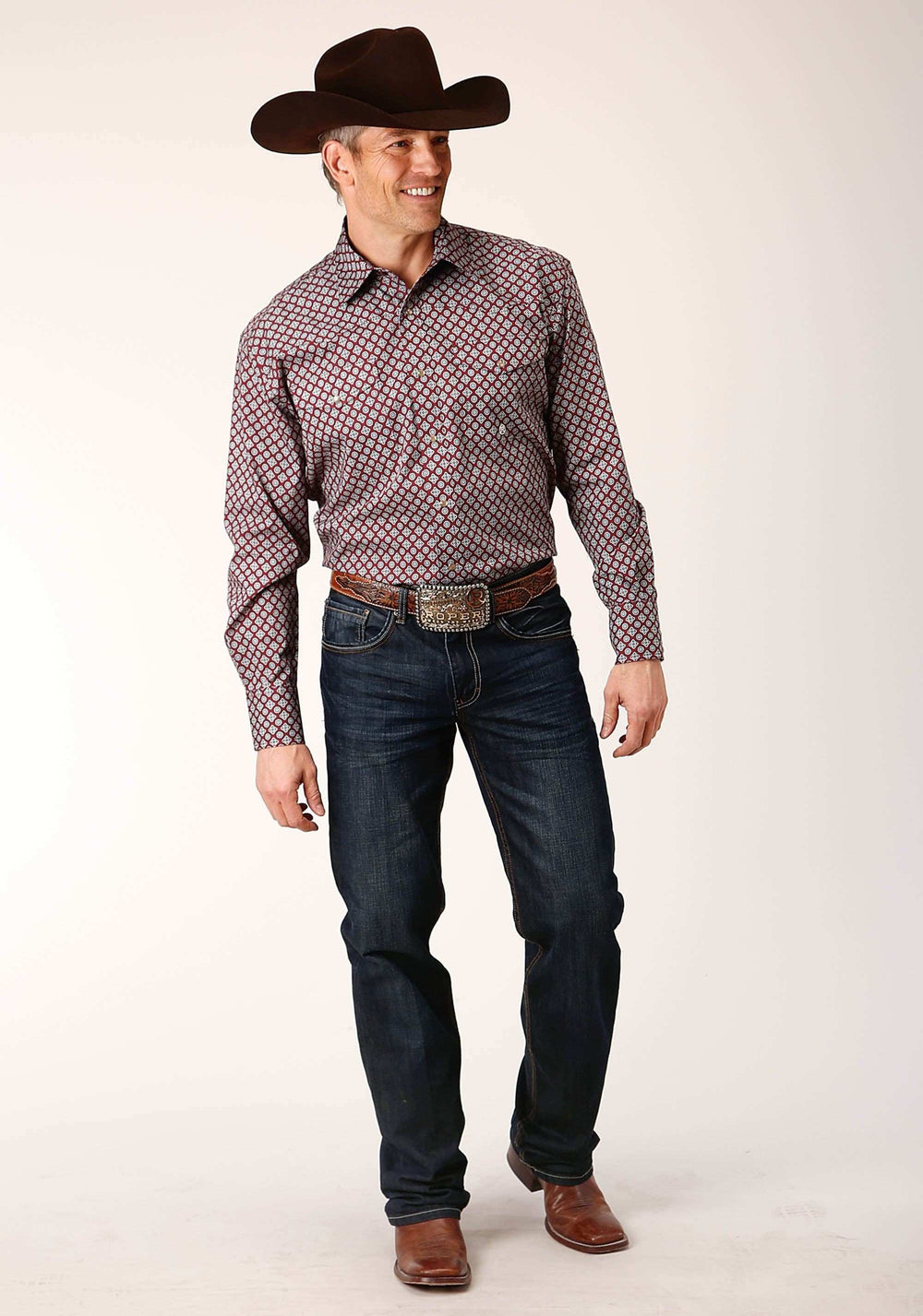 Roper Mens Long Sleeve Snap Classic Foulard Western Shirt - Roper - Flyclothing LLC