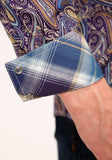 Roper Mens Long Sleeve Snap Royal Paisley Western Shirt - Roper - Flyclothing LLC