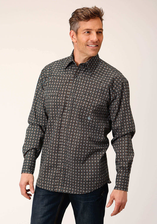 Roper Mens Long Sleeve Snap Wild West Foulard Western Shirt - Roper - Flyclothing LLC