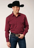 Roper Mens Long Sleeve Snap Black Fill Solid Red Western Shirt - Roper - Flyclothing LLC
