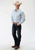 Roper Mens Blue Solid Long Sleeve Western Snap Shirt - Roper - Flyclothing LLC
