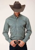 Roper Mens Long Sleeve Button Teal Foulard Western Shirt - Roper - Flyclothing LLC