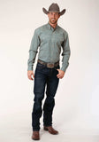 Roper Mens Long Sleeve Button Teal Foulard Western Shirt - Roper - Flyclothing LLC
