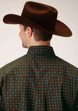 Roper Mens Long Sleeve Button Chocolate Agave Foulard Western Shirt - Roper - Flyclothing LLC