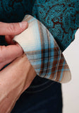 Roper Mens Long Sleeve Button Blue Agave Paisley Western Shirt - Roper - Flyclothing LLC
