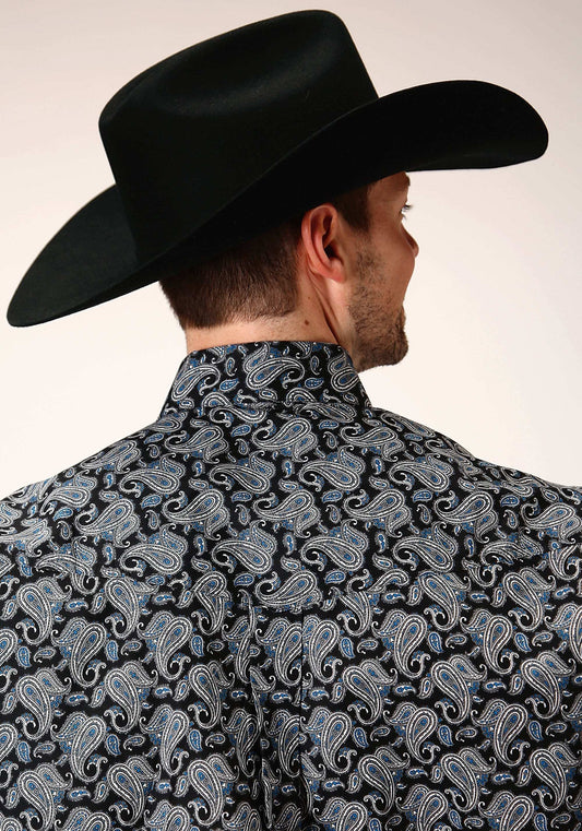 Roper Mens Long Sleeve Button Starry Night Paisley Western Shirt - Roper - Flyclothing LLC