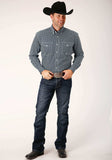 Roper Mens Long Sleeve Button Four Leaf Foulard Western Shirt - Roper - Flyclothing LLC