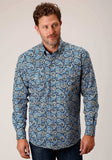 Roper Mens Long Sleeve Button Amarillo Paisley Western Shirt - Roper - Flyclothing LLC