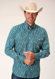 Roper Mens Long Sleeve Button Upstream Paisley Western Shirt - Roper - Flyclothing LLC