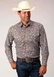 Roper Mens Long Sleeve Button Copper Spring Paisley Western Shirt - Roper - Flyclothing LLC