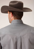 Roper Mens Long Sleeve Button Diamond Star Geo Grey Western Shirt - Roper - Flyclothing LLC