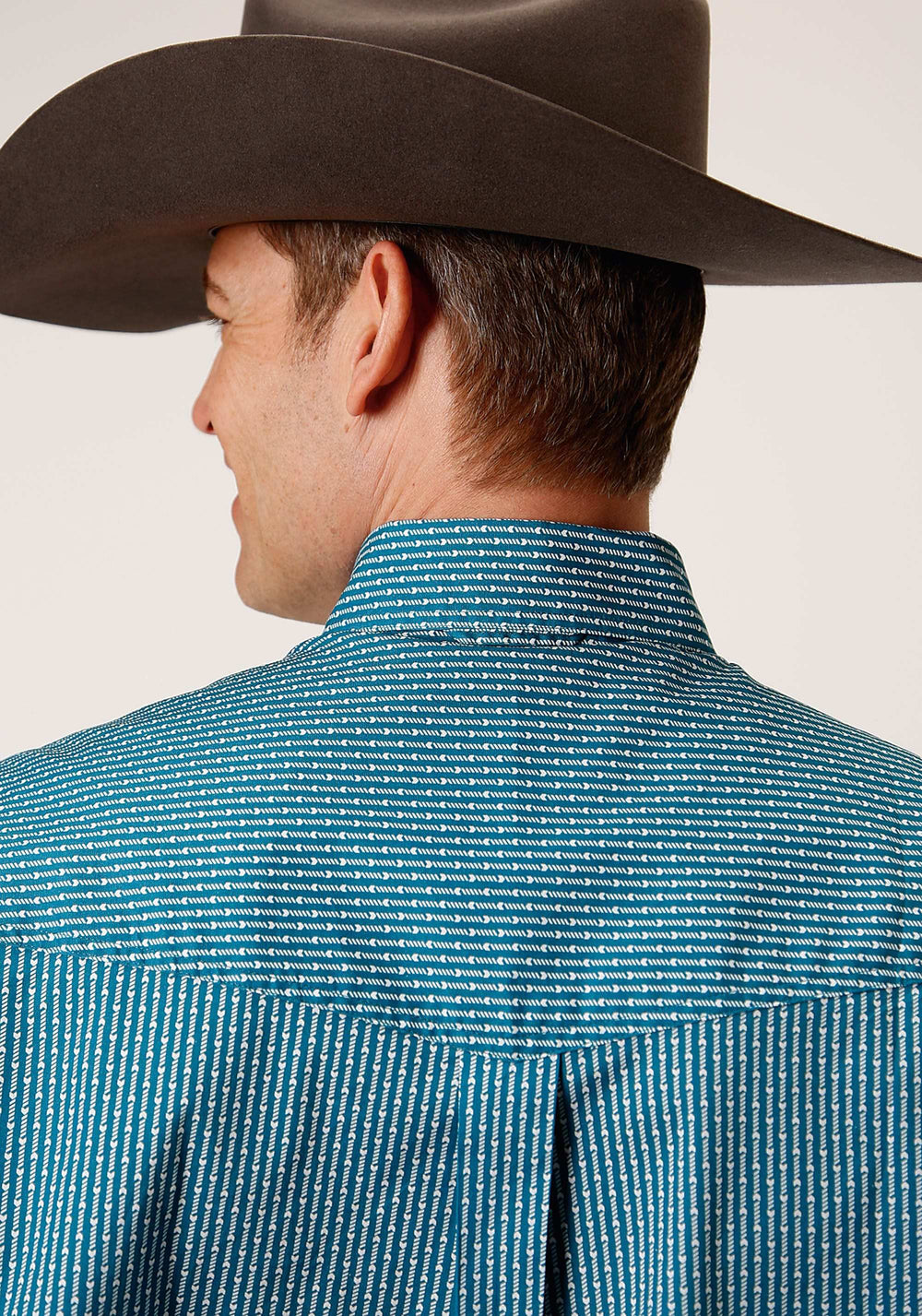 Roper Mens Long Sleeve Button Arrow Roper Print Teal Western Shirt - Roper - Flyclothing LLC