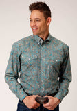 Roper Mens Long Sleeve Button Saddle Paisley Western Shirt - Roper - Flyclothing LLC
