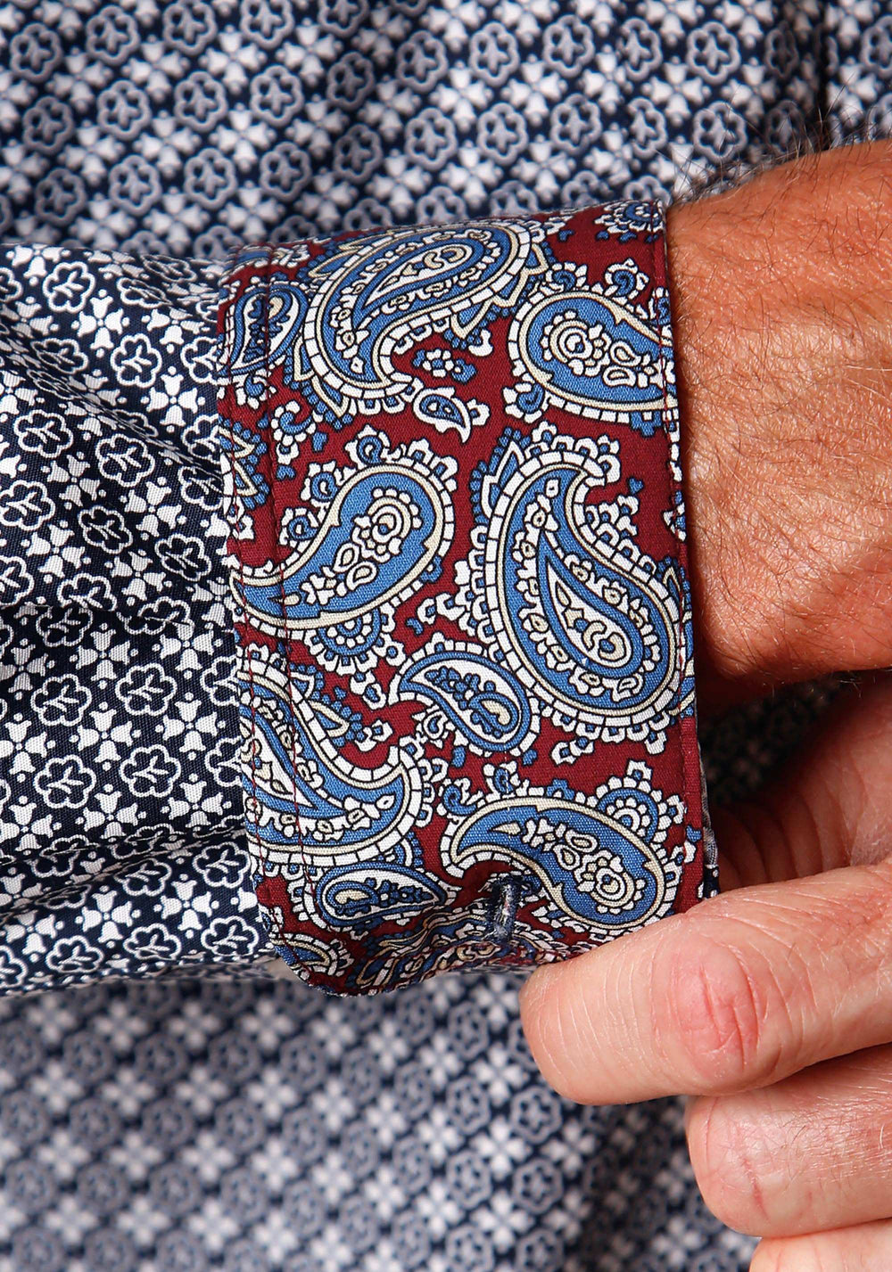 Roper MENS LONG SLEEVE BUTTON BELL FOULARD WESTERN SHIRT - Roper - Flyclothing LLC