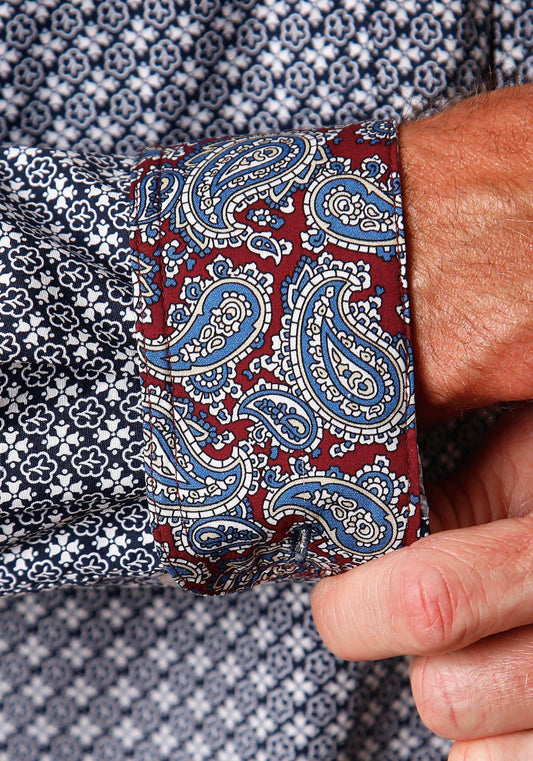 Roper MENS LONG SLEEVE BUTTON BELL FOULARD WESTERN SHIRT - Roper - Flyclothing LLC