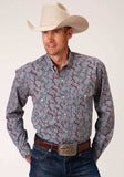 Roper Mens Long Sleeve Button Liberty Paisley Western Shirt - Roper - Flyclothing LLC
