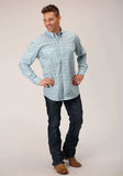 Roper Mens Long Sleeve Button Turquoise Medallion Western Shirt - Roper - Flyclothing LLC