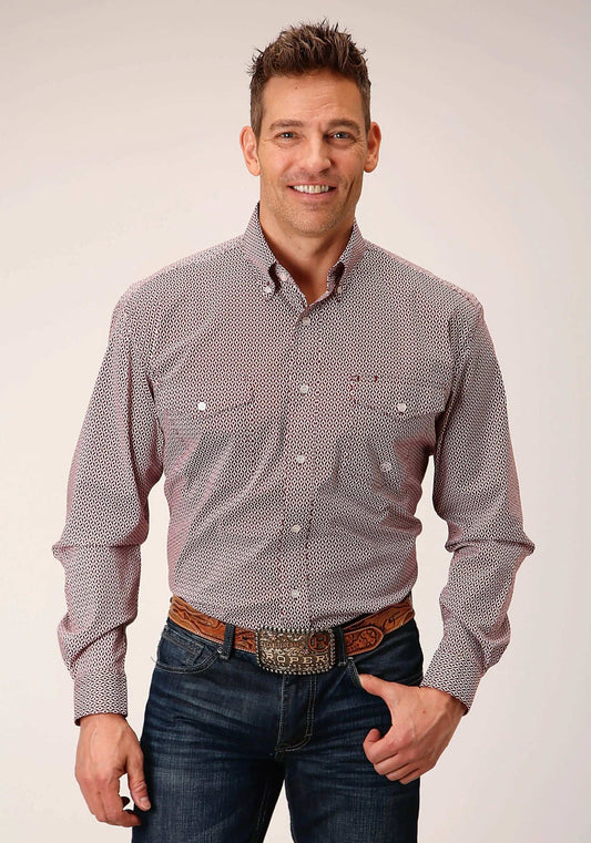 Roper Mens Long Sleeve Button Climbing Diamond Western Shirt - Roper - Flyclothing LLC