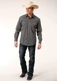 Roper Mens Long Sleeve Button Diamond Neat Olive Western Shirt - Roper - Flyclothing LLC
