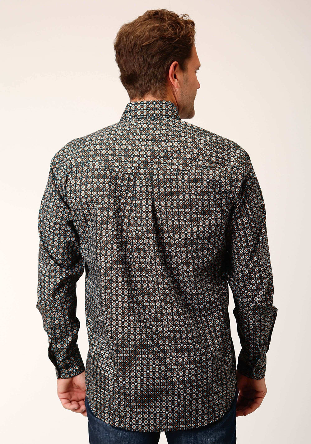 Roper Mens Long Sleeve Button Wild West Foulard Western Shirt - Roper - Flyclothing LLC