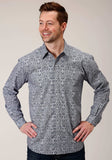 Roper Mens Long Sleeve Button Crystal Medallion Western Shirt - Roper - Flyclothing LLC