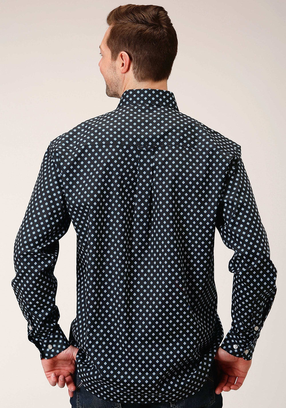 Roper Mens Long Sleeve Button New Star Foulard Western Shirt - Roper - Flyclothing LLC