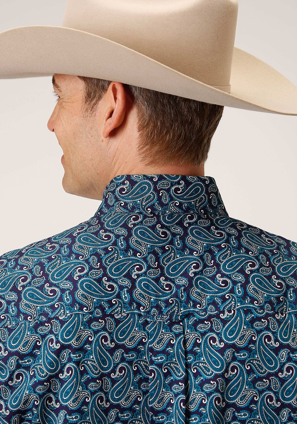 Roper Mens Long Sleeve Button Purple Sage Paisley Western Shirt - Roper - Flyclothing LLC