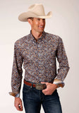 Roper Mens Long Sleeve Button Country Paisley Western Shirt - Roper - Flyclothing LLC