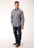 Roper Mens Long Sleeve Button Liberty Paisley Western Shirt - Roper - Flyclothing LLC