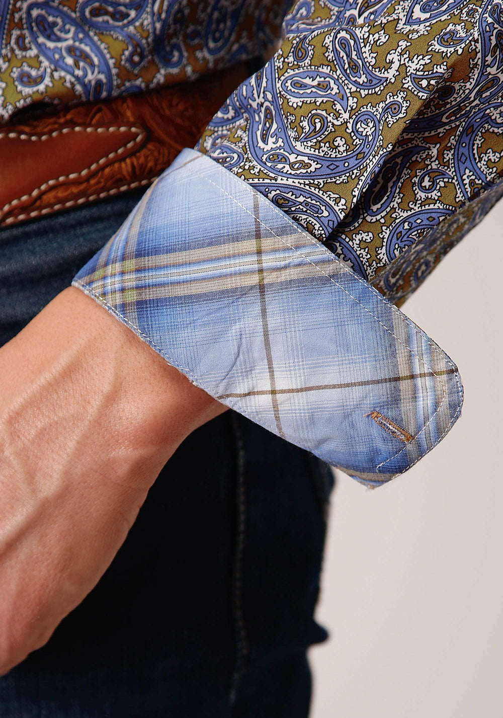 Roper Mens Long Sleeve Button Valley Paisley Western Shirt - Roper - Flyclothing LLC