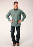 Roper Mens Long Sleeve Button Olive Foulard Western Shirt - Roper - Flyclothing LLC