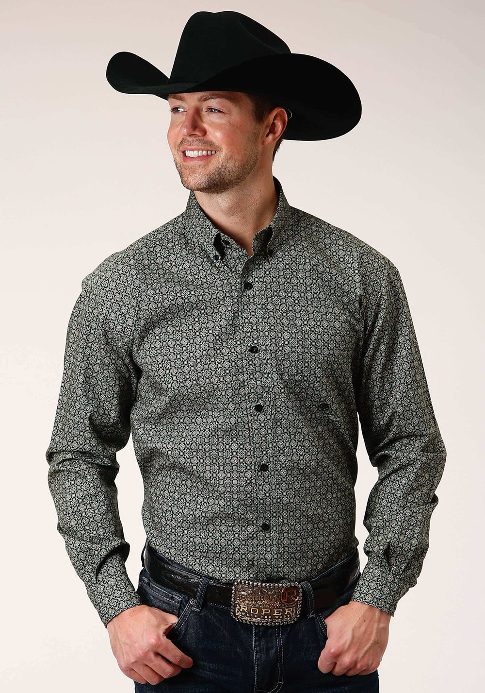 Roper Mens Long Sleeve Button Forest Foulard Western Shirt - Roper - Flyclothing LLC