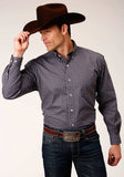 Roper Mens Long Sleeve Button Plum Foulard Western Shirt - Roper - Flyclothing LLC