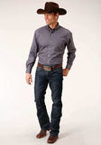 Roper Mens Long Sleeve Button Plum Foulard Western Shirt - Roper - Flyclothing LLC