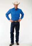 Roper Mens Royal Blue Solid Long Sleeve Western Button Shirt - Roper - Flyclothing LLC