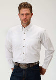 Roper Mens White Solid Long Sleeve Western Button Shirt - Roper - Flyclothing LLC