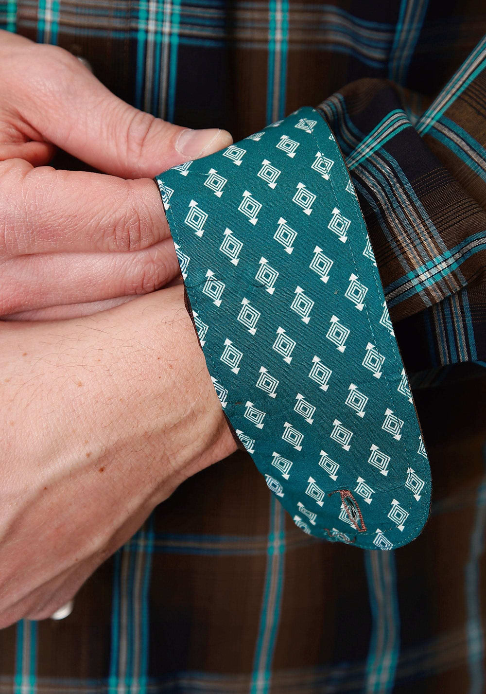 Roper Mens Long Sleeve Button Dark Chocolate Plaid Western Shirt - Roper - Flyclothing LLC