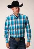 Roper Mens Long Sleeve Button Deep Pool Ombre Western Shirt - Roper - Flyclothing LLC