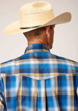 Roper Mens Long Sleeve Button Clear Sky Plaid Western Shirt - Roper - Flyclothing LLC