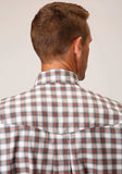 Roper Mens Long Sleeve Button New Stretch Check Grey Western Shirt - Roper - Flyclothing LLC