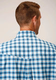 Roper Mens Long Sleeve Button New Stretch Check Blue Western Shirt - Roper - Flyclothing LLC
